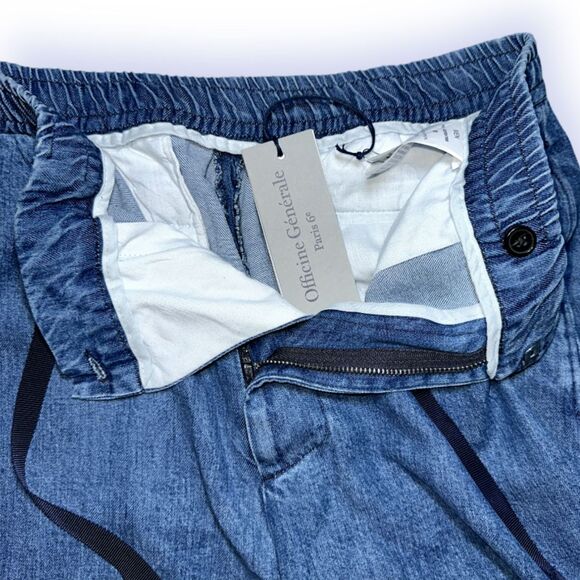 NWT Officine Générale Tencel Shorts Size 50 (Fits 32) Drawstring - Picture 3 of 14